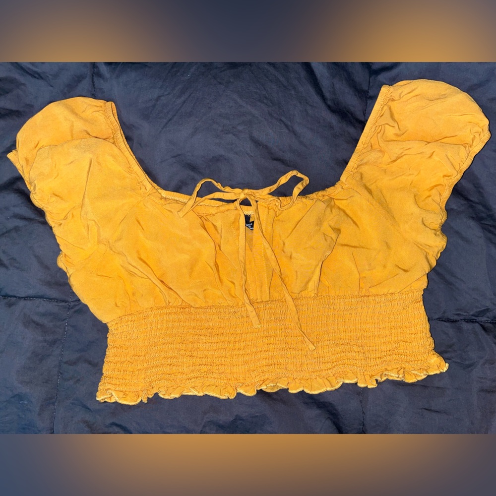 BOGO! Size medium Shein gold crop top
